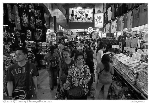 Bugis Street Market. Singapore (black and white)