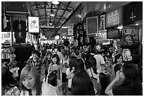 Crowds in Bugis Street Market. Singapore ( black and white)