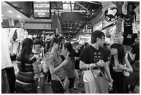 Covered market, Bugis St Market. Singapore ( black and white)