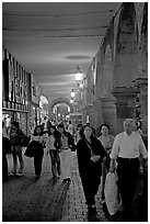 Shopping arcade by night. Guadalajara, Jalisco, Mexico ( black and white)