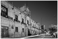 Palacio del Gobernio (Government Palace) by night. Guadalajara, Jalisco, Mexico ( black and white)
