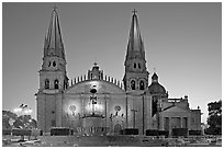 Cathedral at dawn. Guadalajara, Jalisco, Mexico ( black and white)