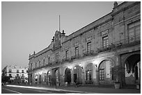Presidencial Municipal (city hall) at dawn. Guadalajara, Jalisco, Mexico (black and white)