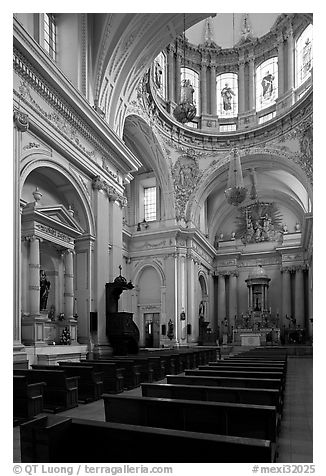 Interior of the Cathedral. Guadalajara, Jalisco, Mexico (black and white)