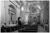 Interior of the Cathedral. Guadalajara, Jalisco, Mexico ( black and white)