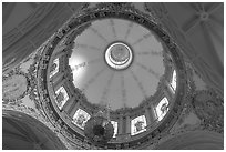 Dome fo the Cathedral seen from below. Guadalajara, Jalisco, Mexico ( black and white)