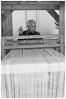 Man operating a weaving machine, Tlaquepaque. Jalisco, Mexico ( black and white)