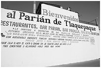 Wall with welcome sign, Tlaquepaque. Jalisco, Mexico ( black and white)
