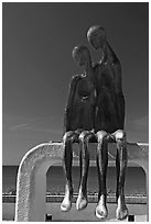 Sculpture called Nostalgia on the waterfront, Puerto Vallarta, Jalisco. Jalisco, Mexico ( black and white)