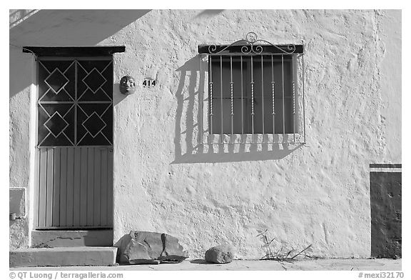 Door and window, Puerto Vallarta, Jalisco. Jalisco, Mexico (black and white)