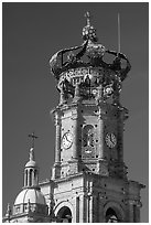 Crown of the cathedral, Puerto Vallarta, Jalisco. Jalisco, Mexico (black and white)