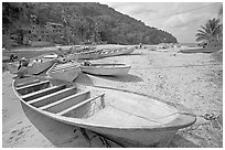 Small boats, Boca de Tomatlan, Jalisco. Jalisco, Mexico ( black and white)