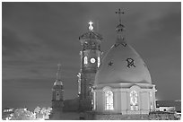 Cathedral at night, Puerto Vallarta, Jalisco. Jalisco, Mexico ( black and white)