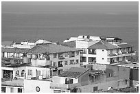 White adobe buildings with red tiled roofs, Puerto Vallarta, Jalisco. Jalisco, Mexico ( black and white)