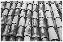 Detail of red tiled roof, Puerto Vallarta, Jalisco. Jalisco, Mexico ( black and white)