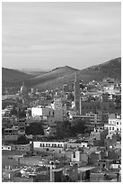View of downtown with Temple of Fatina, morning. Zacatecas, Mexico ( black and white)