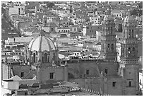 Catheral and rooftops. Zacatecas, Mexico ( black and white)