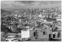 Panoramic view of the town from Paseo La Buffa. Zacatecas, Mexico ( black and white)
