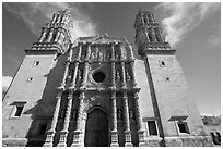 Facade of Cathdedral laced with Churrigueresque carvings, afternoon. Zacatecas, Mexico ( black and white)