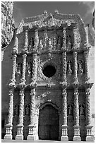 Churrigueresque carvings on the facade of the Cathdedral. Zacatecas, Mexico ( black and white)