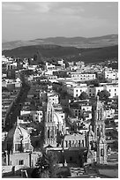 Cathedral and town, late afternoon. Zacatecas, Mexico ( black and white)