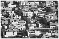 Houses on hill, late afternoon. Zacatecas, Mexico ( black and white)