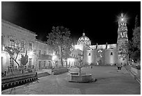 Square of Arms at night. Zacatecas, Mexico ( black and white)