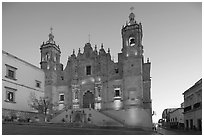 Church Santo Domingo at dawn. Zacatecas, Mexico (black and white)