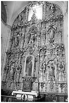 Guilded altar in Church Santo Domingo. Zacatecas, Mexico (black and white)
