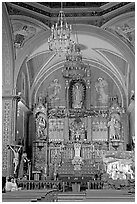 Decorated church altar. Guanajuato, Mexico (black and white)