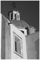 Walls and dome of Templo de San Roque, early morning. Guanajuato, Mexico ( black and white)