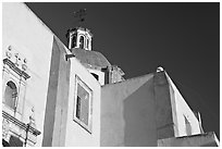 Walls and dome of San Roque church, early morning. Guanajuato, Mexico (black and white)