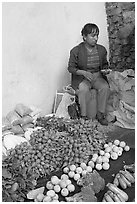 Vegetable street vendor. Guanajuato, Mexico ( black and white)