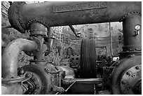 Industrial machinery, Valenciana mine. Guanajuato, Mexico ( black and white)