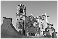 Facade of La Valenciana church, late afternoon. Guanajuato, Mexico ( black and white)