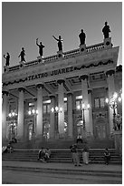 Teatro Juarez at dusk. Guanajuato, Mexico (black and white)