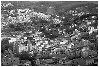 Church San Roque, and hills, early morning. Guanajuato, Mexico ( black and white)