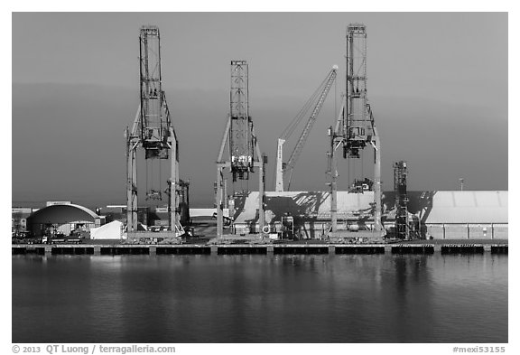 Cranes in port, Ensenada. Baja California, Mexico