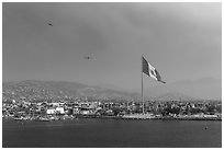 Ensenada seen from harbor. Baja California, Mexico ( black and white)