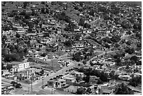 Houses on city outskirts, Ensenada. Baja California, Mexico ( black and white)