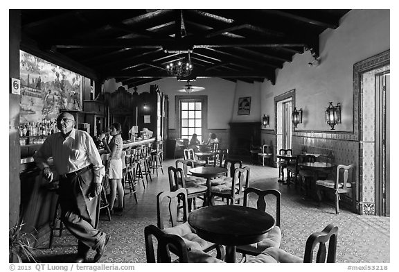 Bar and patrons, Riviera Del Pacifico, Ensenada. Baja California, Mexico