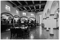 Room with original furniture and mosaics, Riviera Del Pacifico, Ensenada. Baja California, Mexico ( black and white)