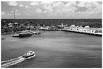 Cruise ship harbor, Puerta Maya. Cozumel Island, Mexico ( black and white)