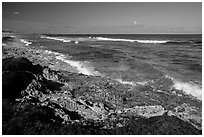 Rocky shoreline near Punta Sur. Cozumel Island, Mexico ( black and white)
