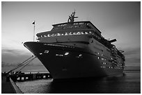 Cruise ship. Cozumel Island, Mexico ( black and white)