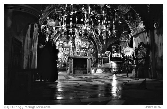 Decorated chapel inside the Church of the Holy Sepulchre. Jerusalem, Israel