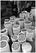 Freshly picked olives for sale, Hebron. West Bank, Occupied Territories (Israel) ( black and white)