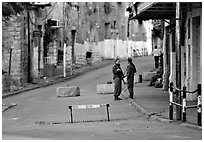 Checkpoint, Hebron. West Bank, Occupied Territories (Israel) ( black and white)
