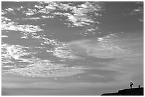 Clouds and Ibex, Maktesh Ramon (Wadi Ruman) Crater. Negev Desert, Israel ( black and white)