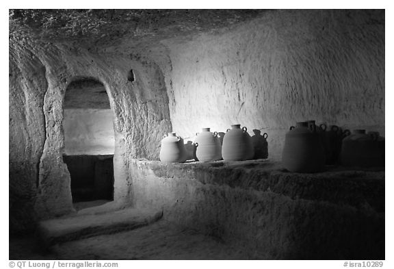 Jars in underground chamber, Avdat. Negev Desert, Israel